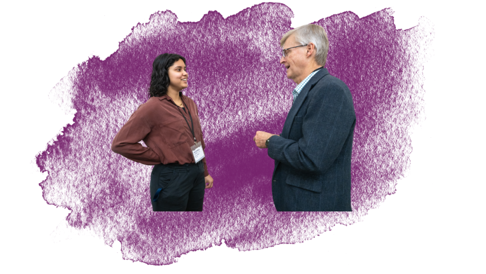 Ruchika Jaiswal and David Bunn chatting